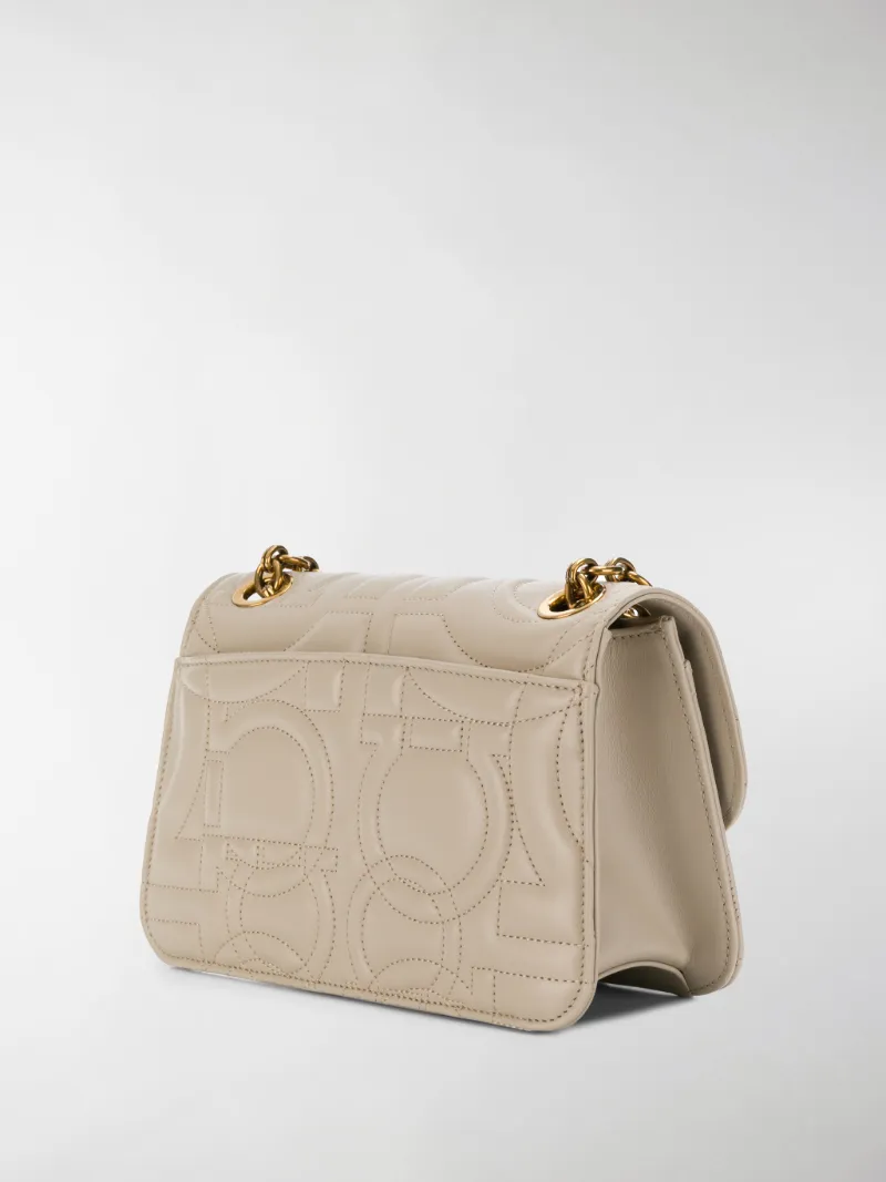 quilted gancini flap bolsa