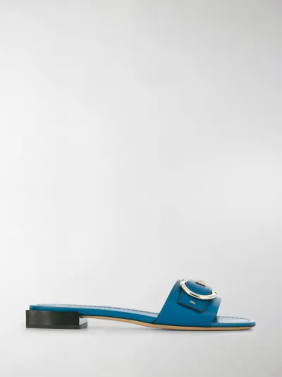 ferragamo slides blue