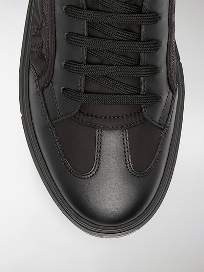 Salvatore Ferragamo Logo Embroidered Low Top Sneakers Black Modes Salvatore Ferragamo Logo Embroidered Low Top Sneakers Black Modes
