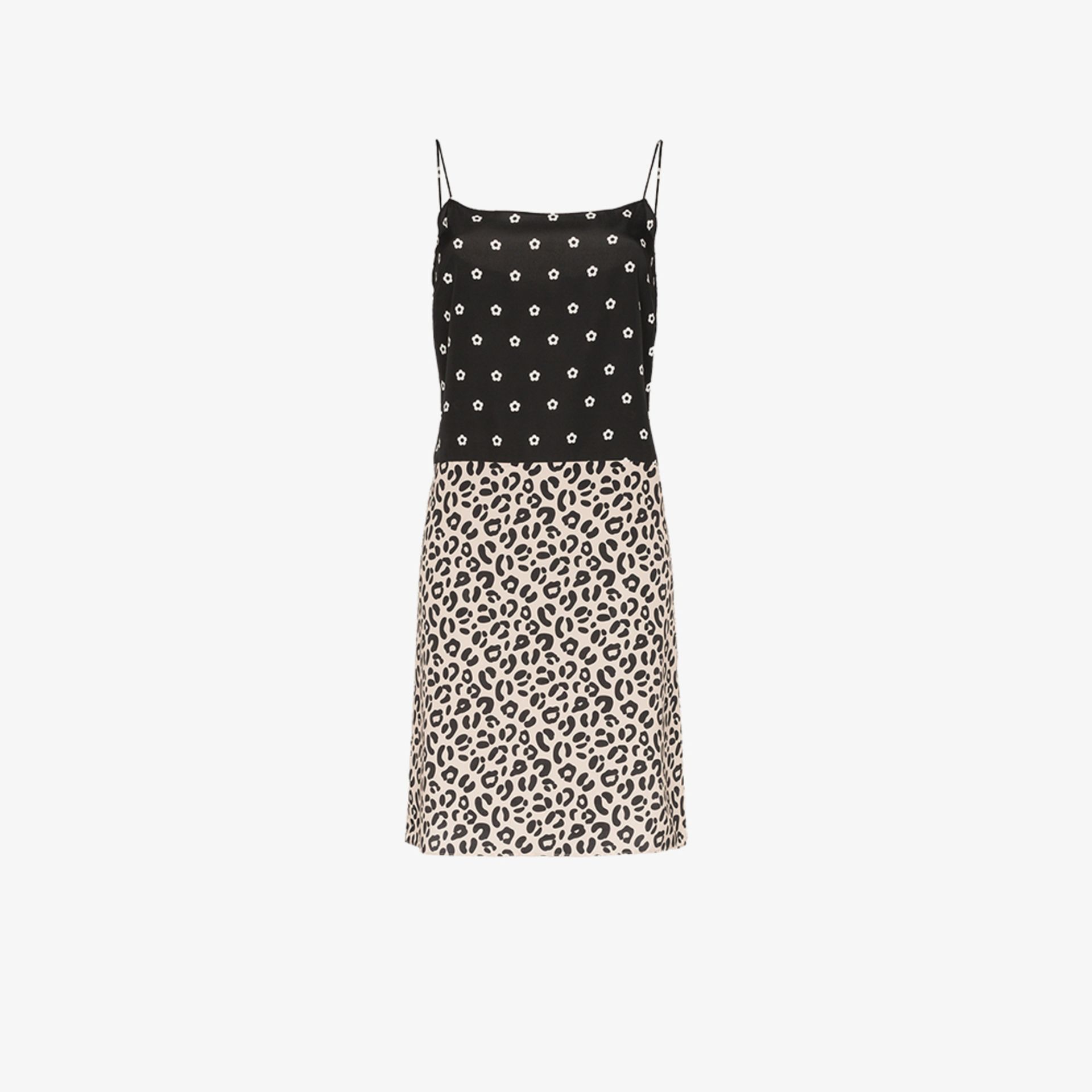 polka dot and leopard print dress