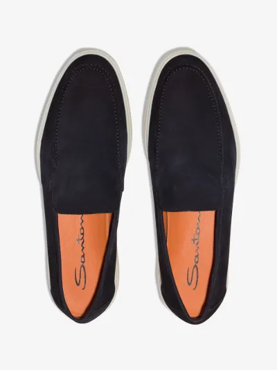 santoni suede loafers