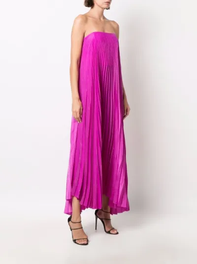 off shoulder pleated maxi dress Sara Battaglia Eraldo