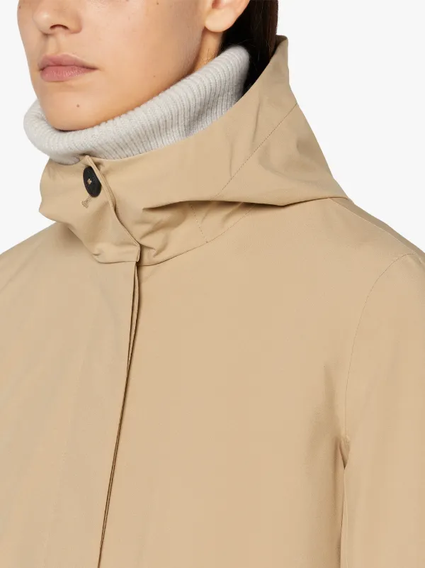 SAVE THE DUCK Beige Hooded Coat