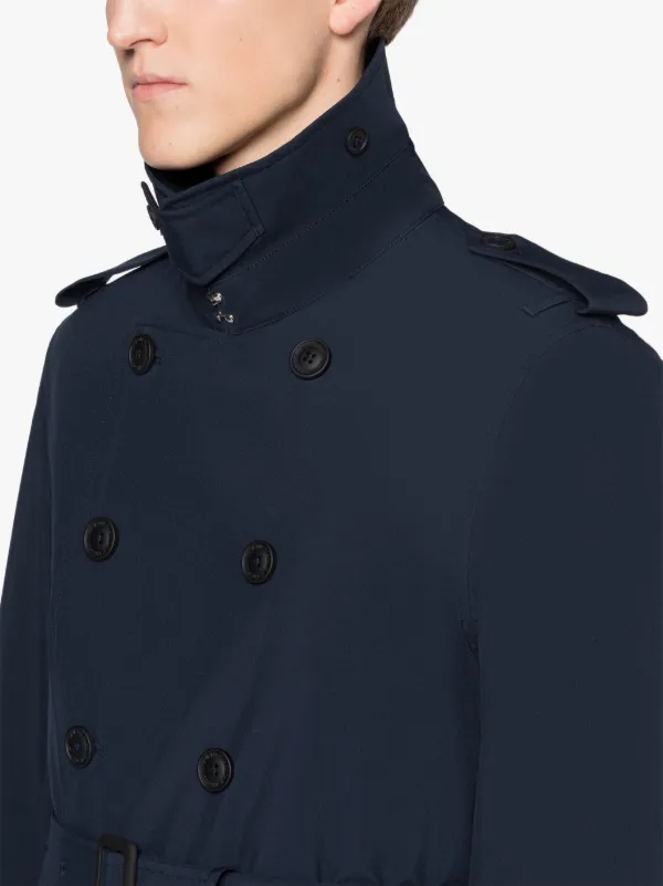 SAVE THE DUCK | Grant Blue & Black Double Breasted Trench Coat