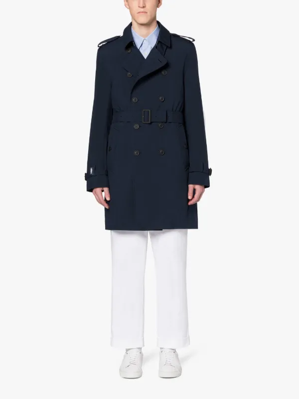 SAVE THE DUCK | Grant Blue & Black Double Breasted Trench Coat