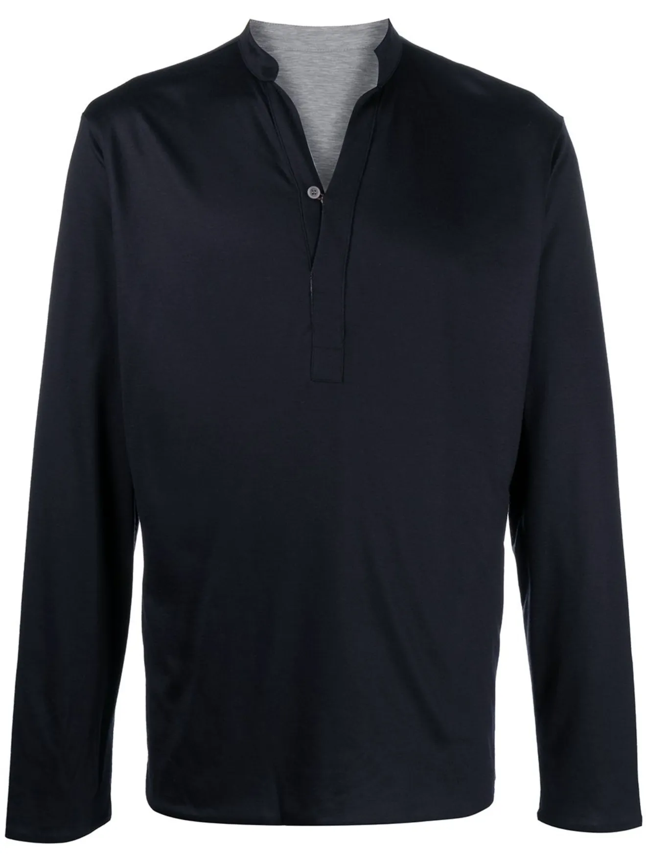 Sease band-collar V-neck sweater blue 