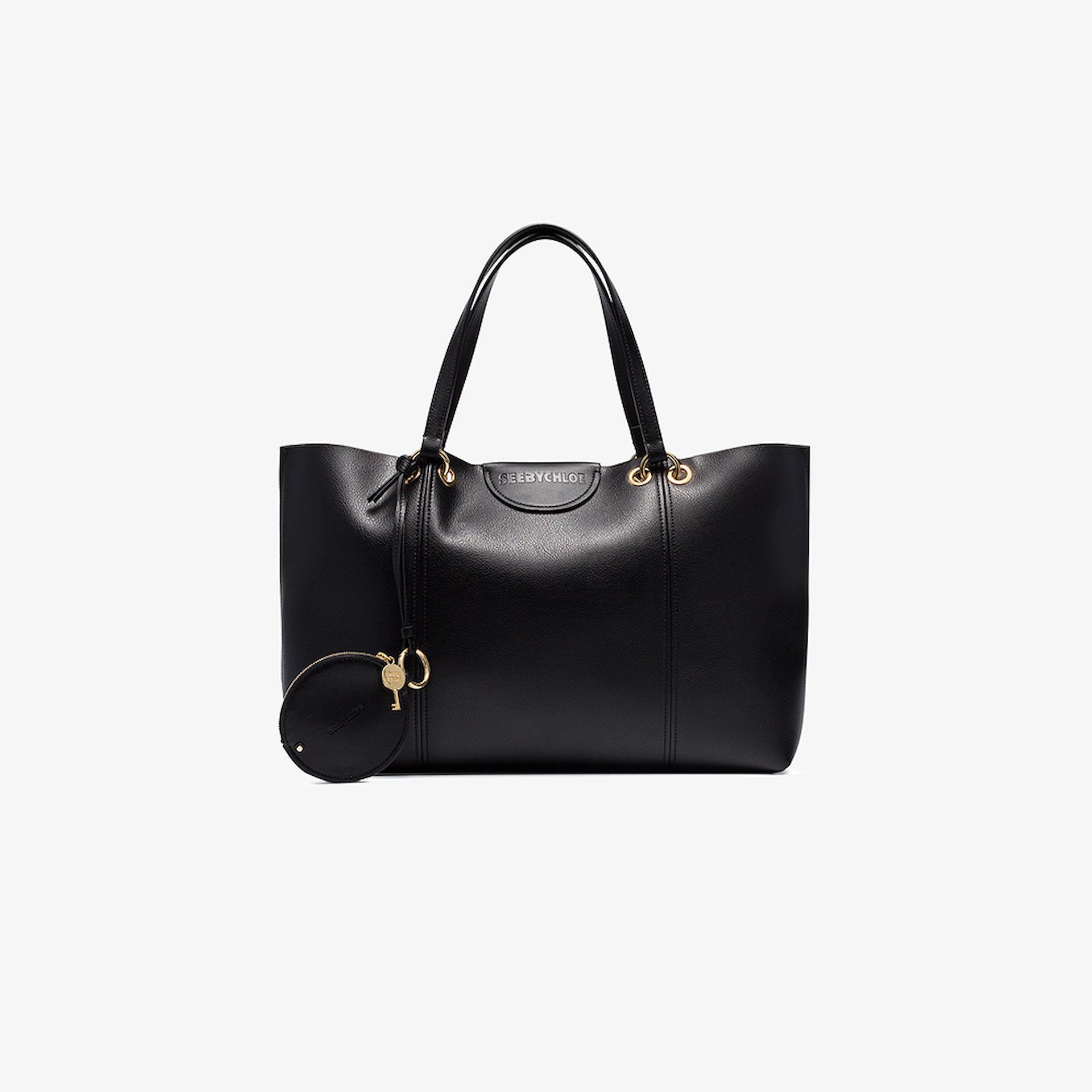 Black Large Leather Tote Bag