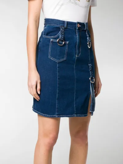 see by chloe braided denim skirt