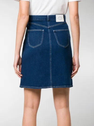 see by chloe braided denim skirt