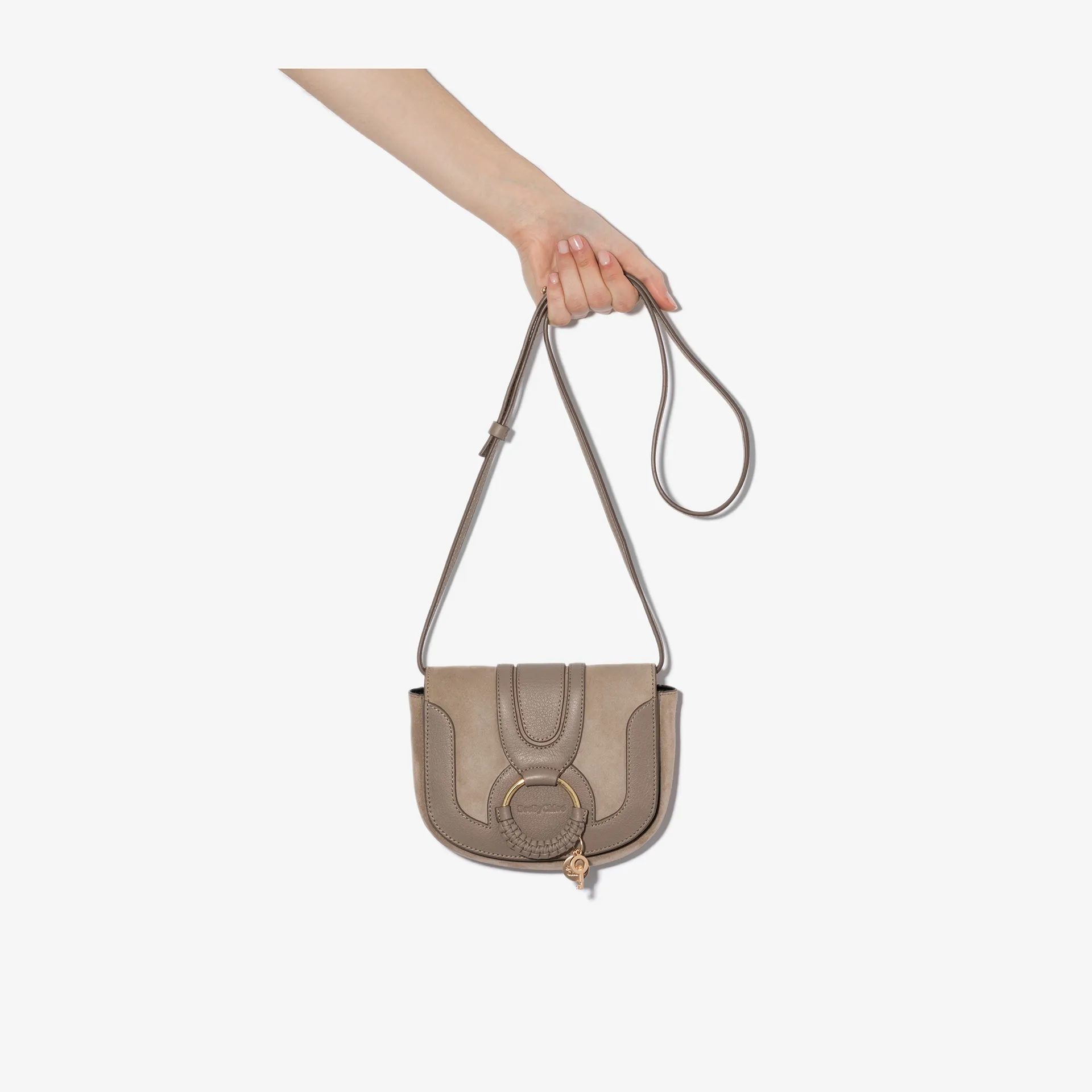 grey suede bag