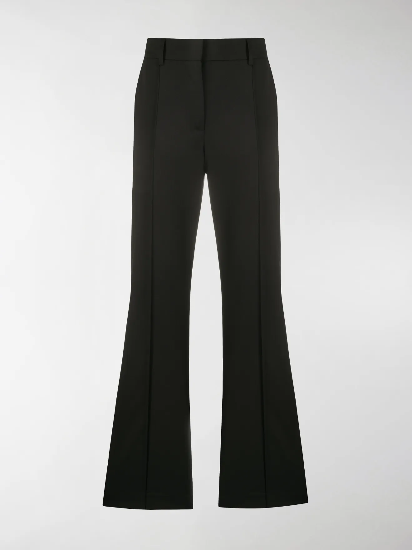 black tailored flared trousers