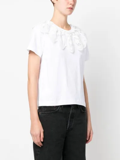 See buy by Chloe Tee White Lace T-shirt Size S