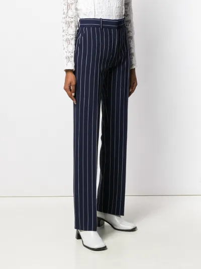 Pinstripe straight leg on sale trousers