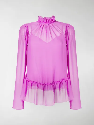 purple sheer blouse