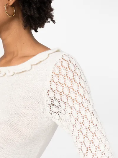 scalloped fine-knit top | See by Chloé 
