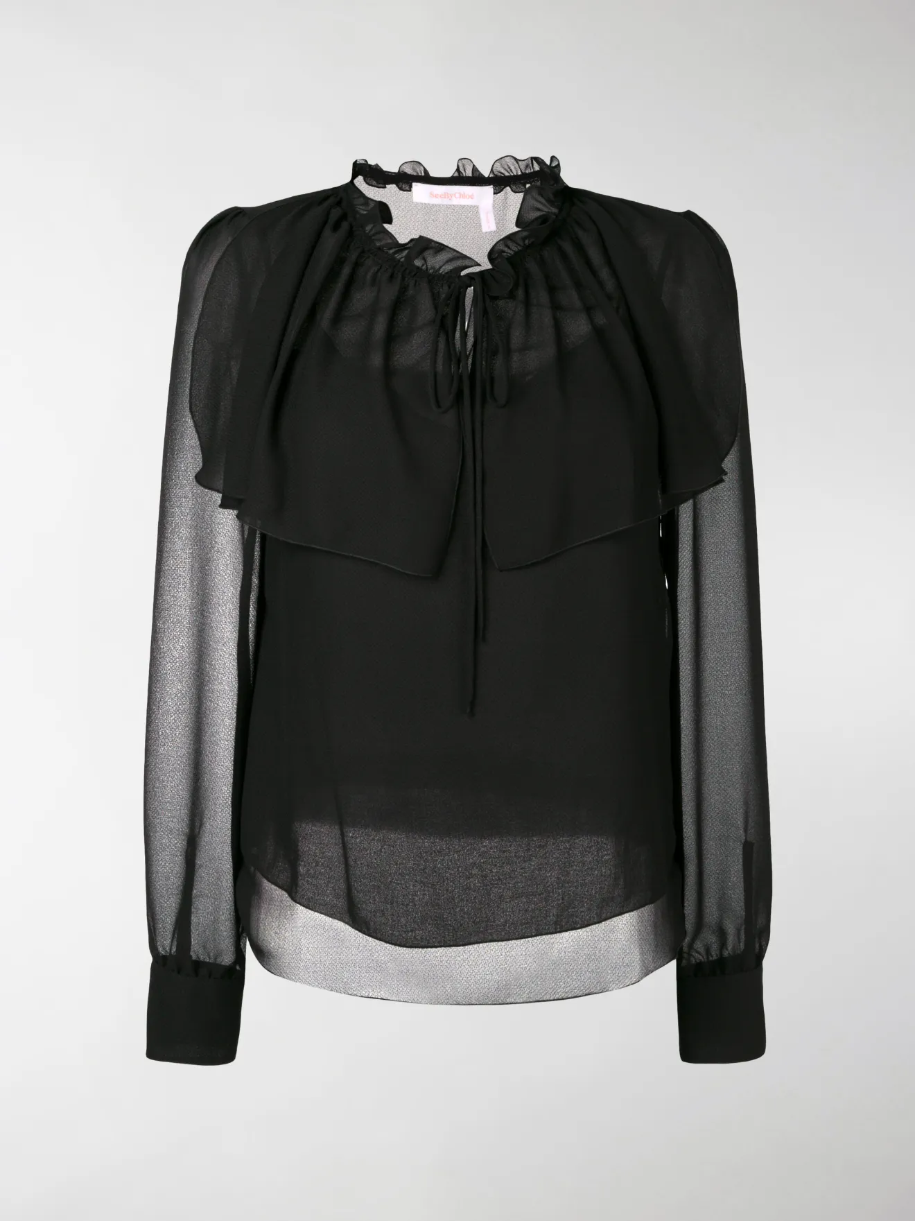 see by chloe sheer sleeve top