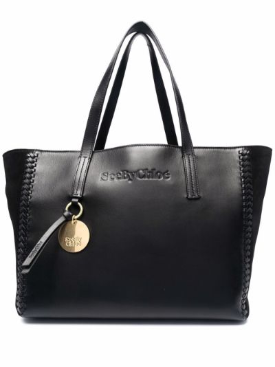 versace collection leather tote