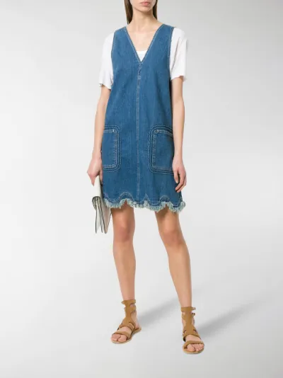 denim dress v neck