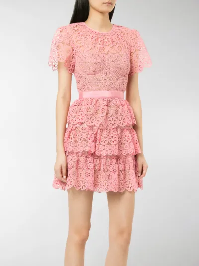 self portrait tiered mini dress