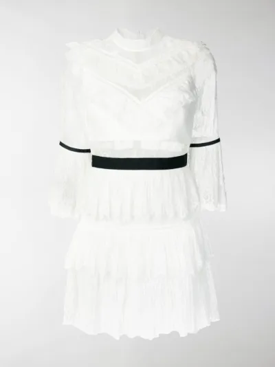 Self-Portrait - fine lace mini dress