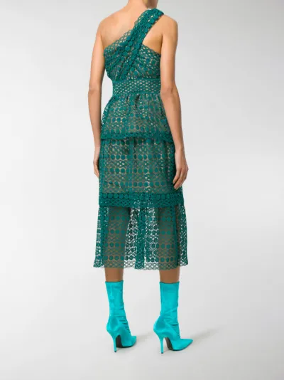 self portrait floral chain guipure dress