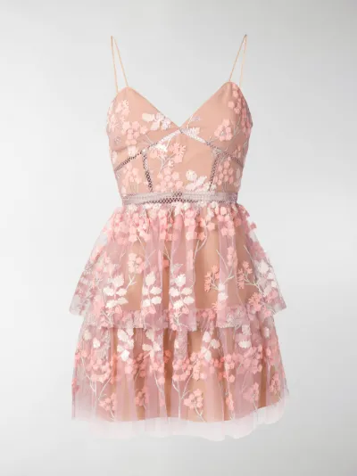 self portrait pink floral dress