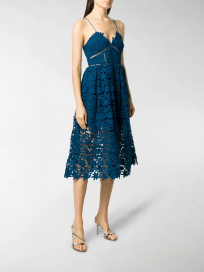 aqua lace cami midi dress