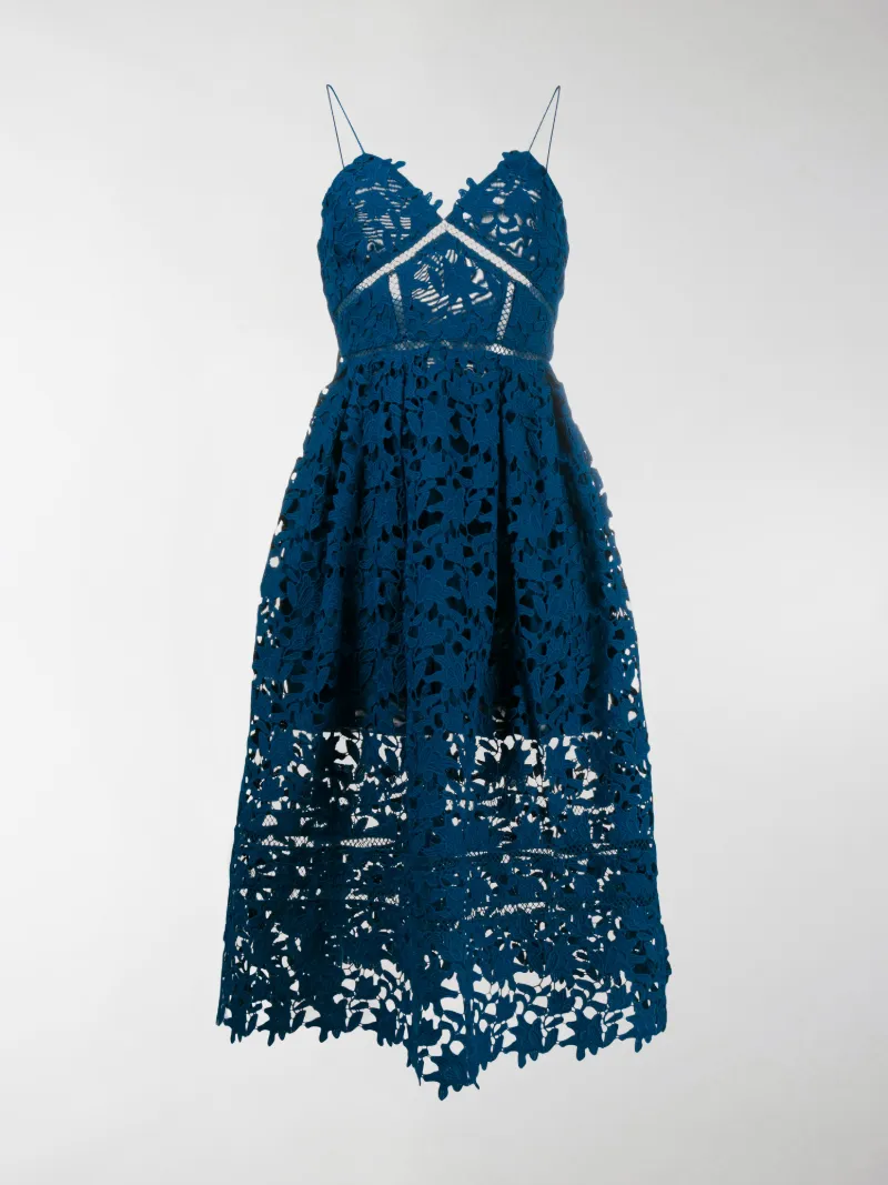 self portrait blue floral dress