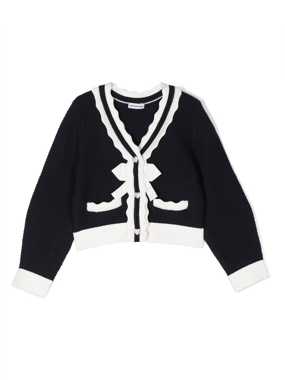 heart-buttoned ribbed cardigan | Self-Portrait Kids | Eraldo.com