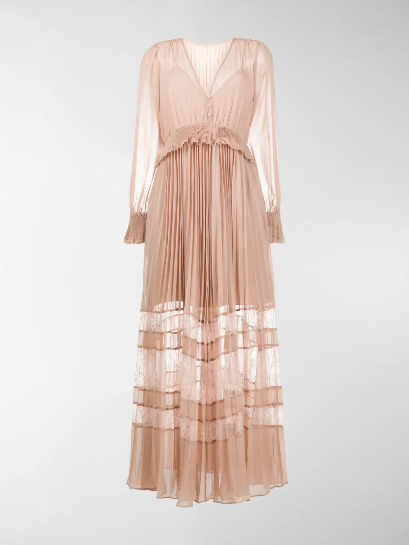 pleated lace dress