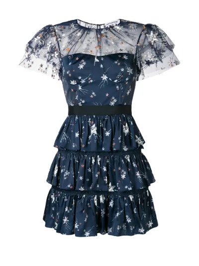 Self portrait star print hot sale dress