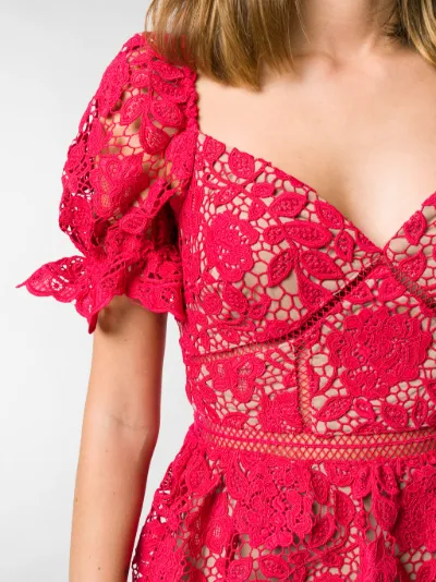 self portrait lace mini dress
