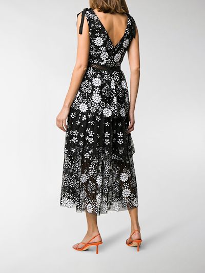 self portrait floral sequin dress