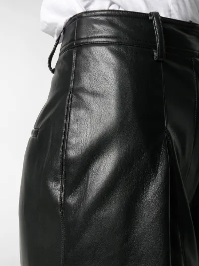 wide leather trousers