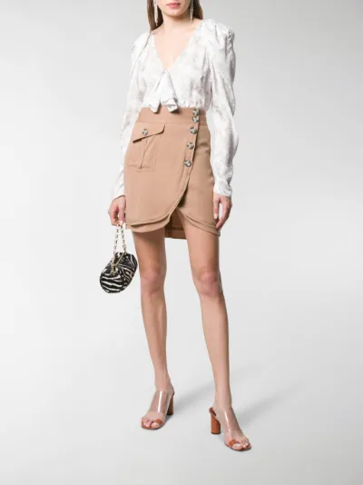 wrap front mini skirt