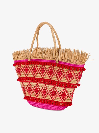 pom pom basket bag