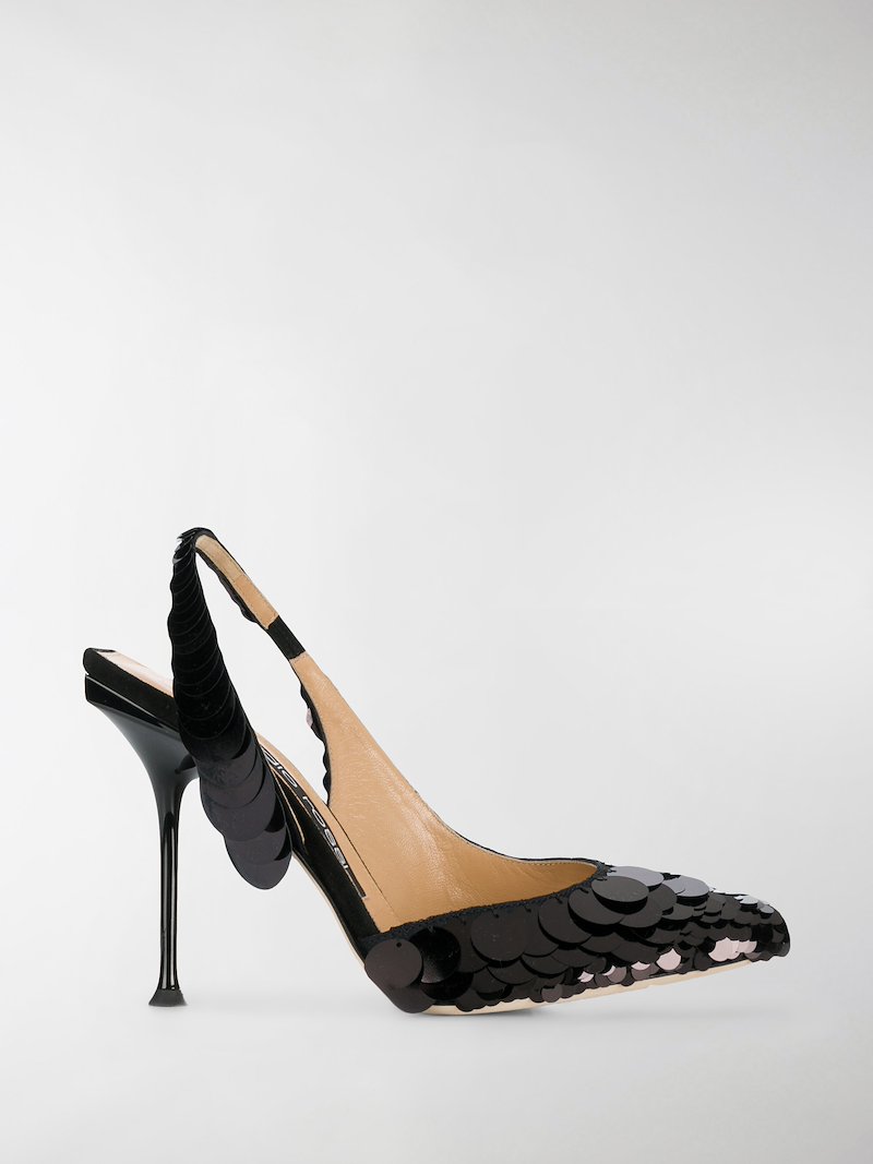 sergio rossi sequin slingback sandals