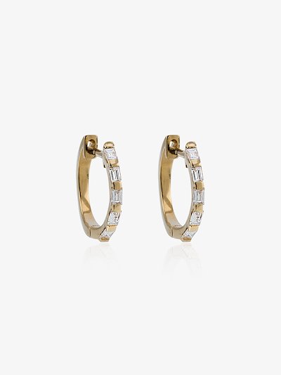 Gold Mini Baguette Diamond Earrings Gold Mini Baguette Diamond Earrings