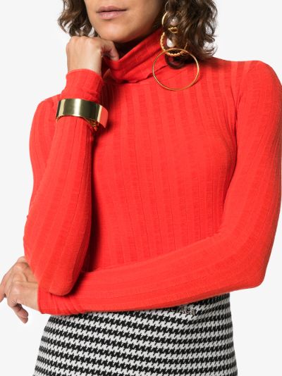 ribbed knit roll-neck sweater展示图