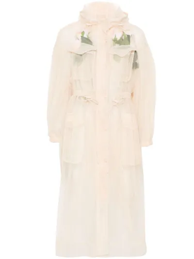 Simone Rocha floral-appliqué mesh long coat | Eraldo.com DE