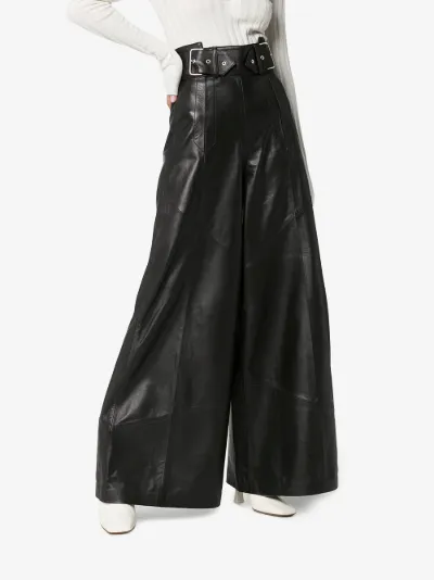 wide leg leather pants