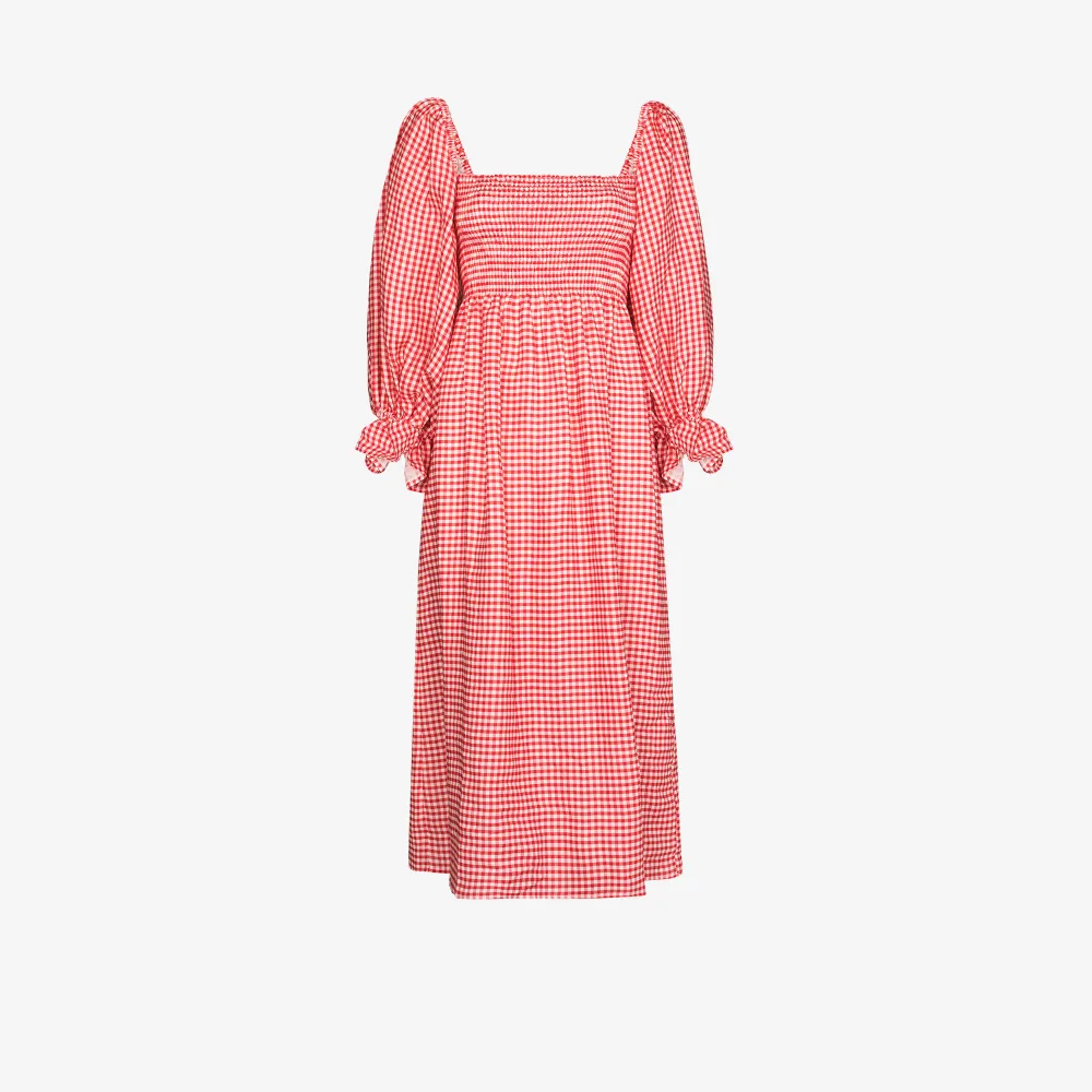 gingham linen dress