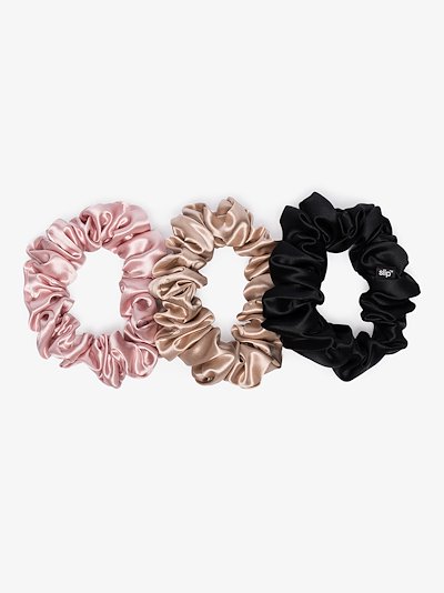 Slip Silk Multicoloured Silk Hair Scrunchie Set Browns