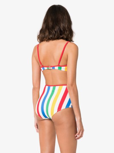 solid and striped high waisted bikini