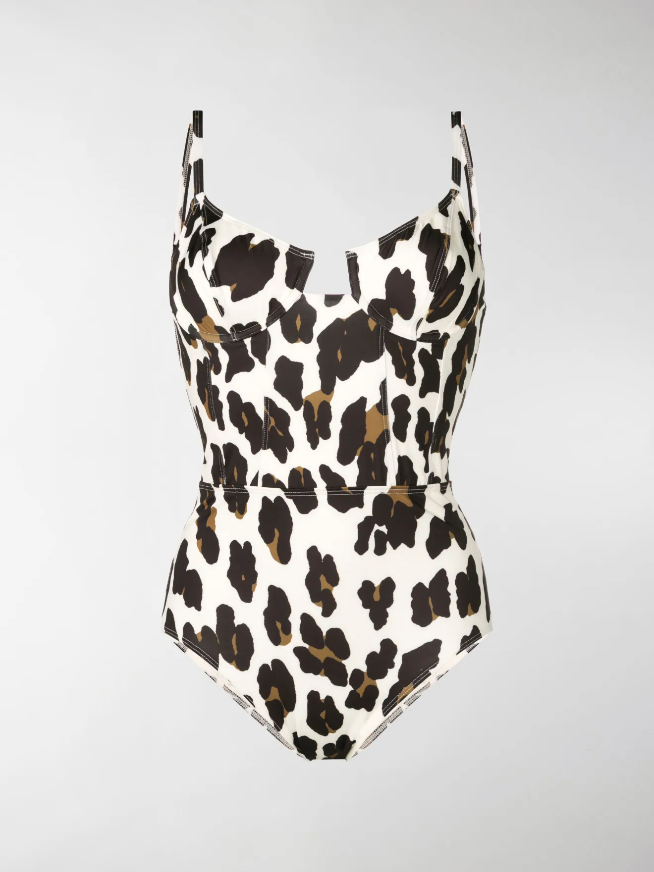 solid and striped leopard one piece