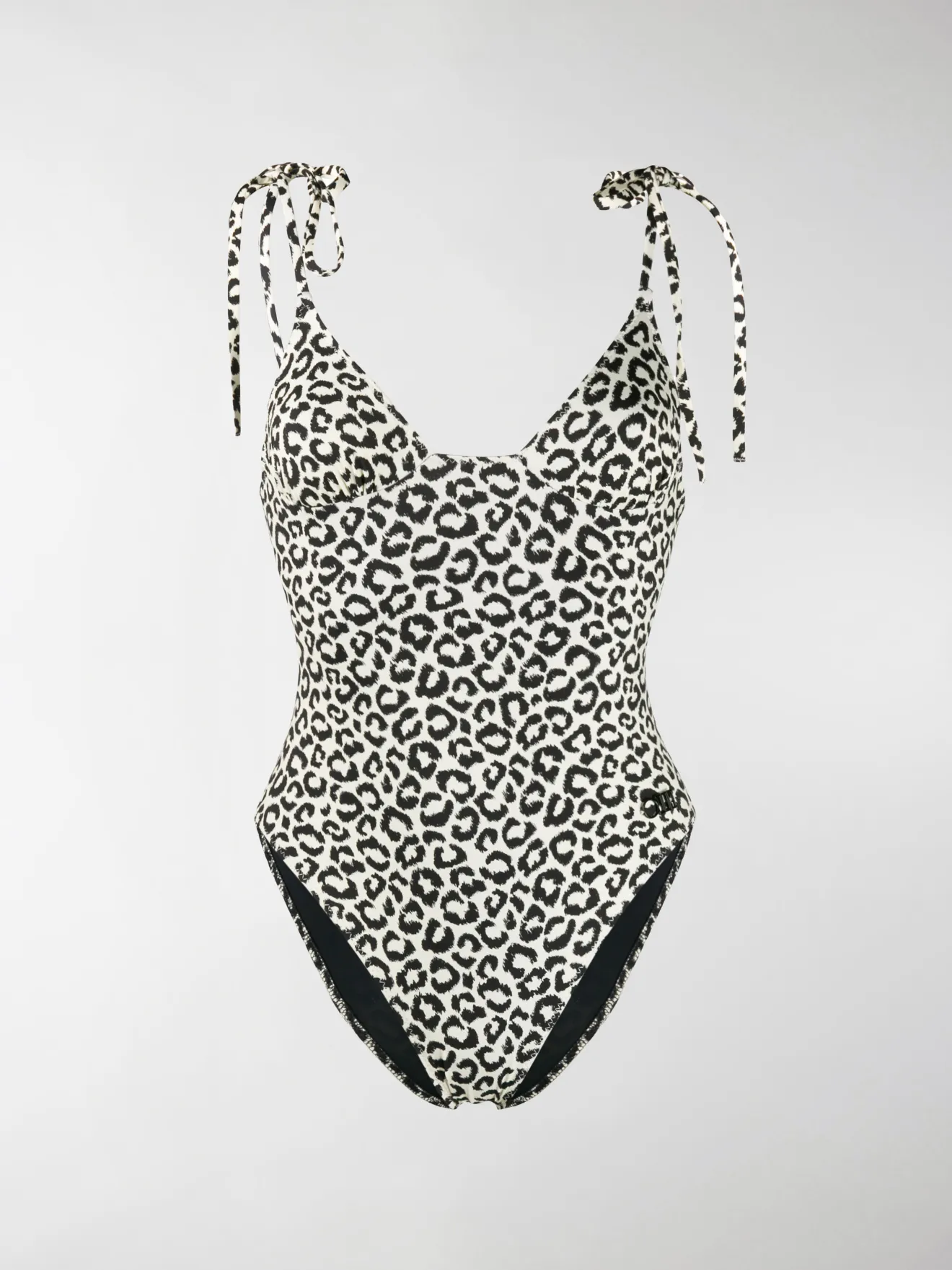 black and white leopard print swimsuit