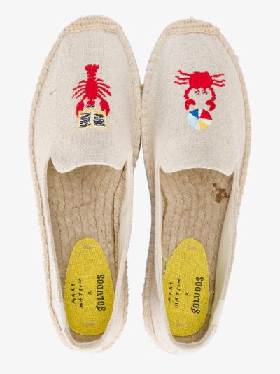 Soludos lobster and crab embroidered 