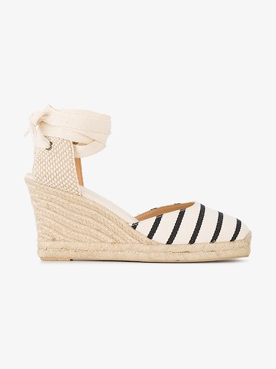 striped espadrilles wedge