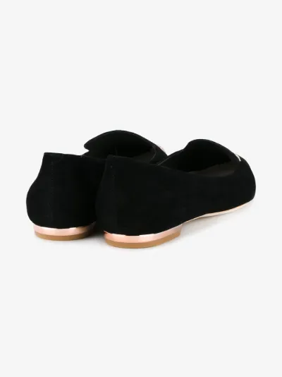 Black Suede Bibi Butterfly Pointed Ballet Flats展示图