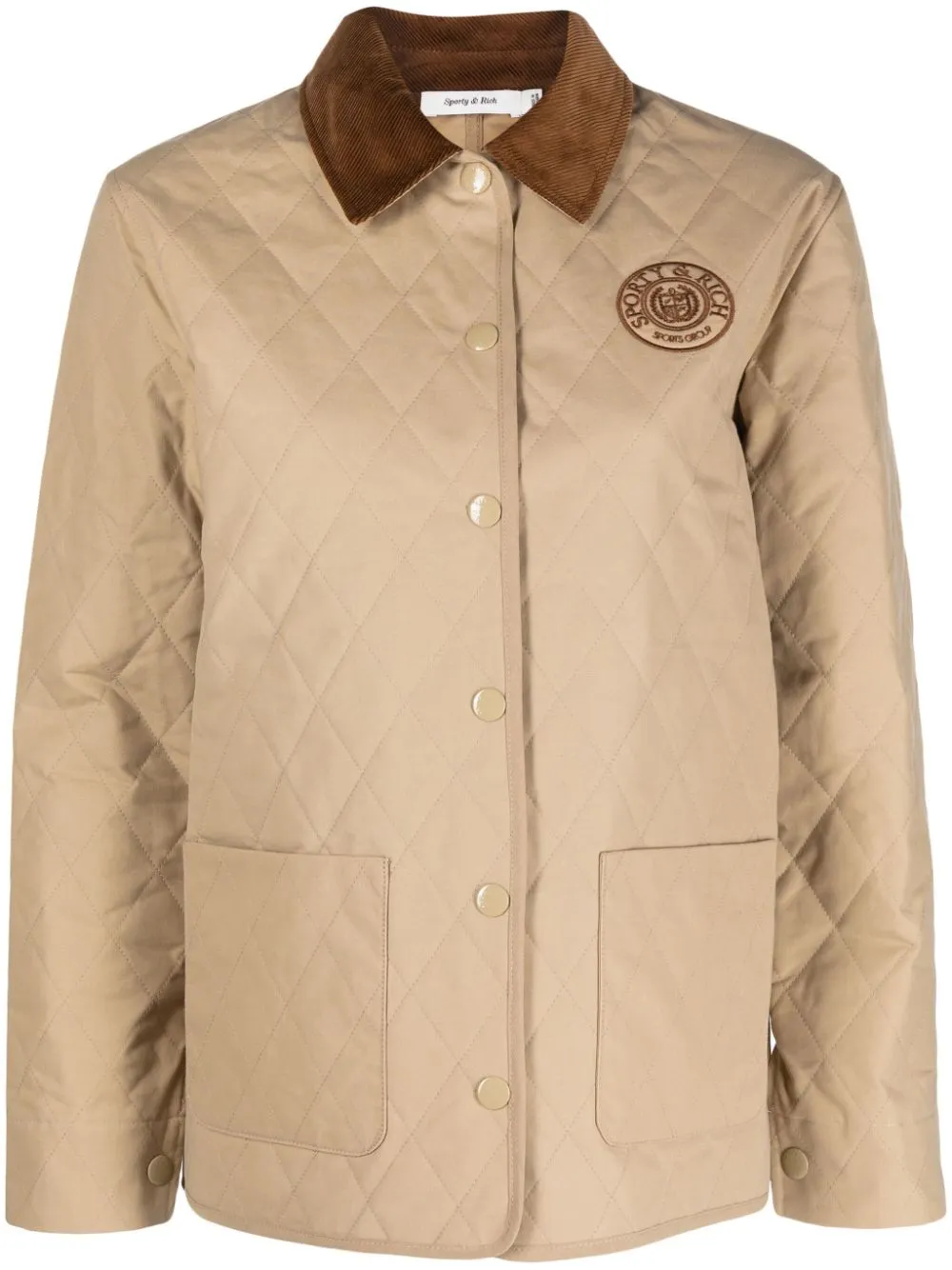 Sporty Rich logo embroidered diamond quilted jacket Eraldo FR